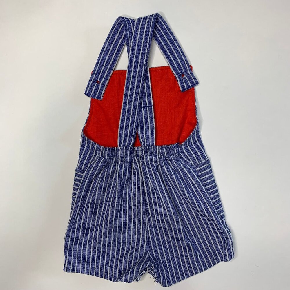 Vintage Carters Striped Overalls Bibs Jumper Size 12M Striped Boat Nautical - Picture 5 of 8